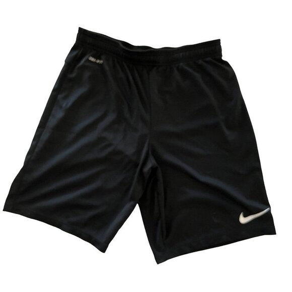 Vintage Nike Shorts Adult Large Black White Swoosh Logo Athletic Gym Casual Mens - Picture 1 of 6